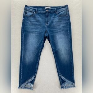 KanCan Blue Frayed Hem Women Jeans